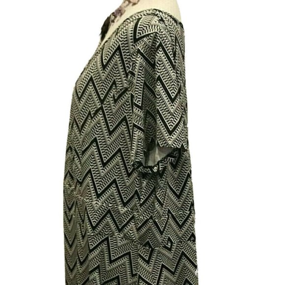 TALBOTS Woman Black & White Geometric Print Dress - Picture 4 of 9